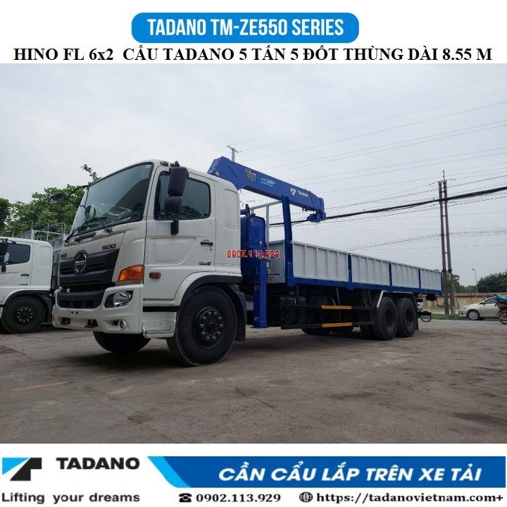 Xe tải Hino FL (6x2) gắn cẩu Tadano  TM-ZE555MH 5 tấn 5 đốt