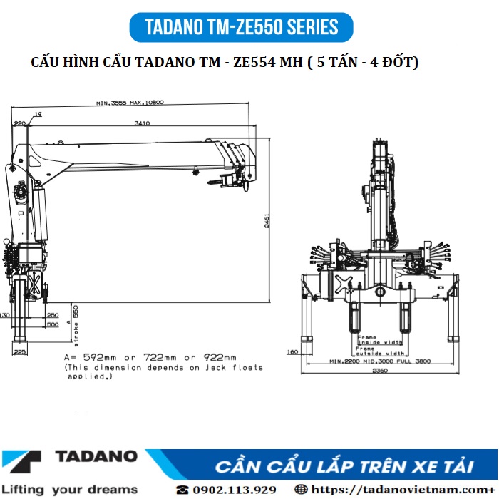 CẨU TỰ HÀNH TADANO 5 TẤN 4 ĐỐT 