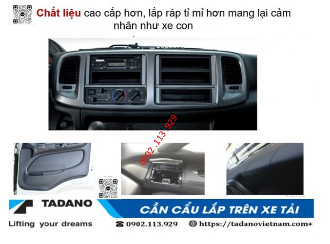 nội thất dòng xe hino FG gắn cẩu tadano