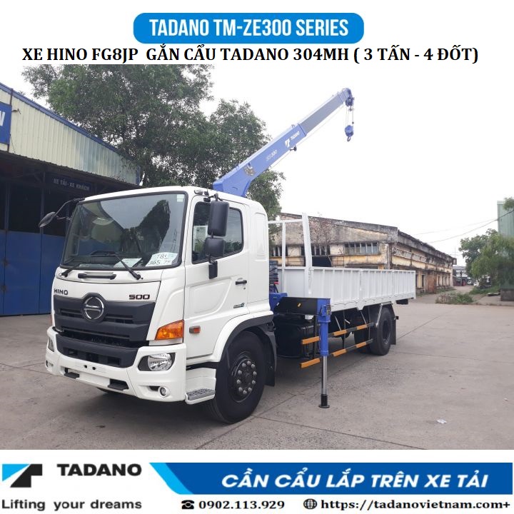 xe tải hino Fg gắn cẩu tadano 3 tấn 4 đốt