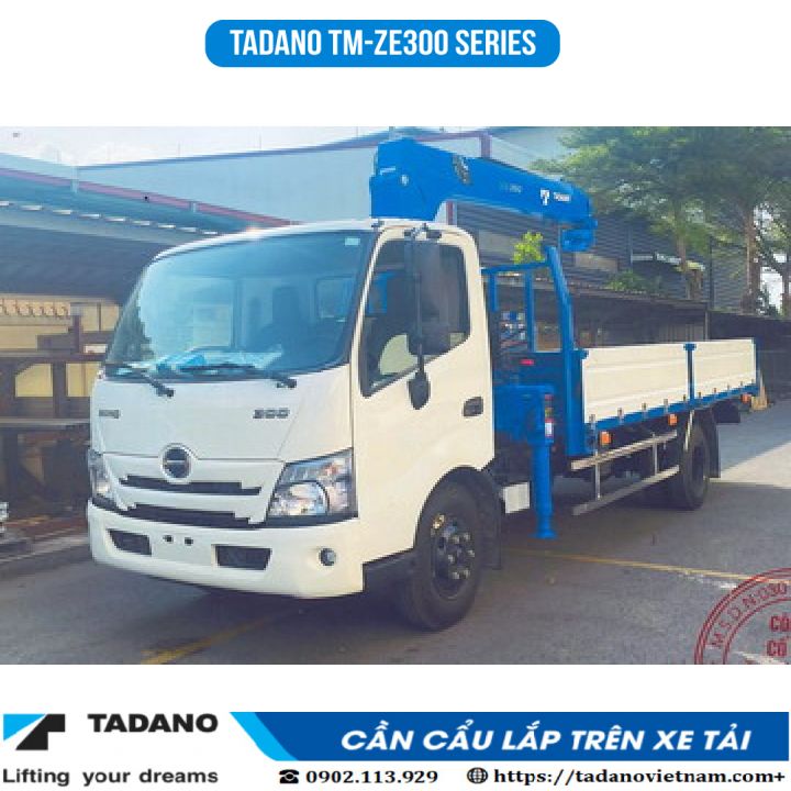 xe tải cẩu hino 3,5 tấn xzu730 lắp cẩu tadano 3  tấn 4 đốt