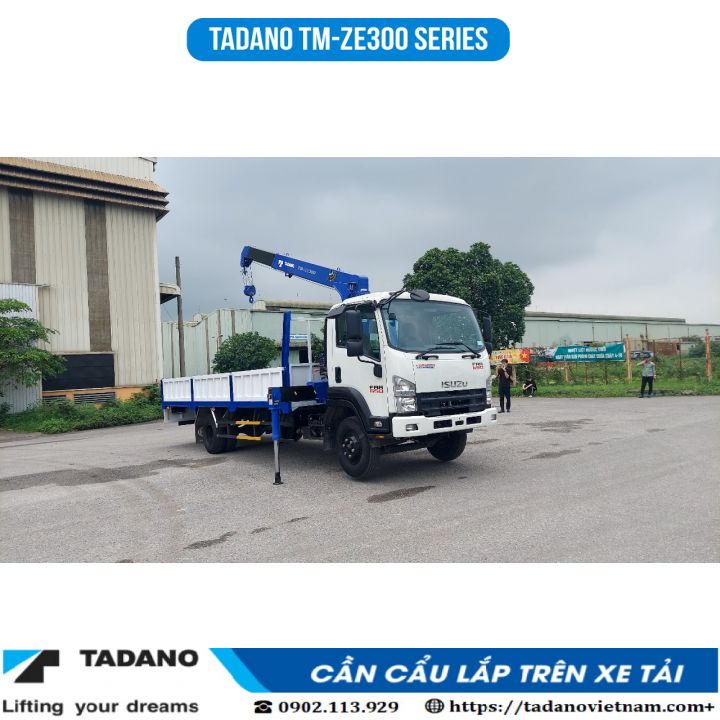 xe tải isuzu gắn cẩu tadano 3 tấn 4 đốt